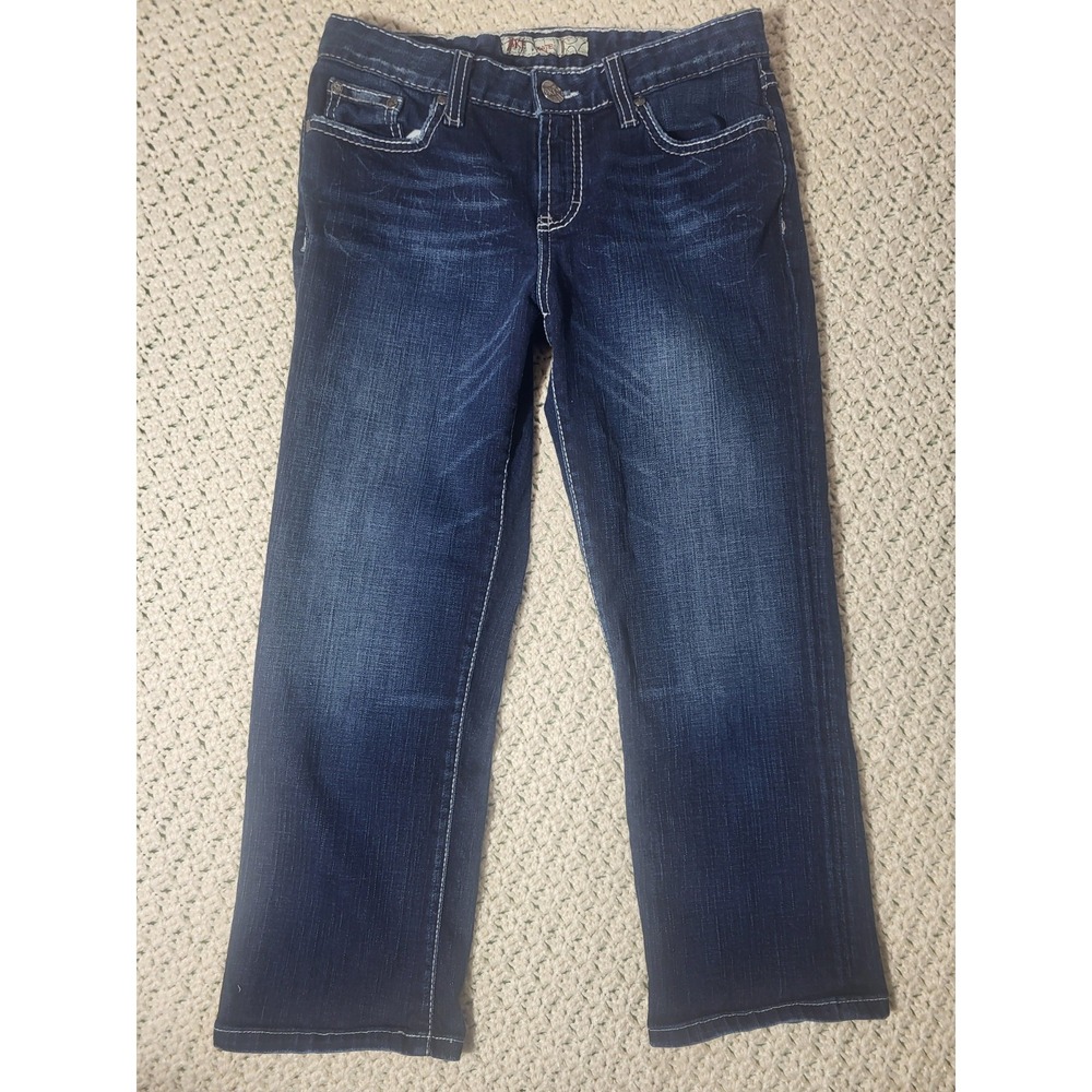 BKE Kate Straight Leg Jeans Womens 28 Dark Wash Excellent Embroidered Pockets